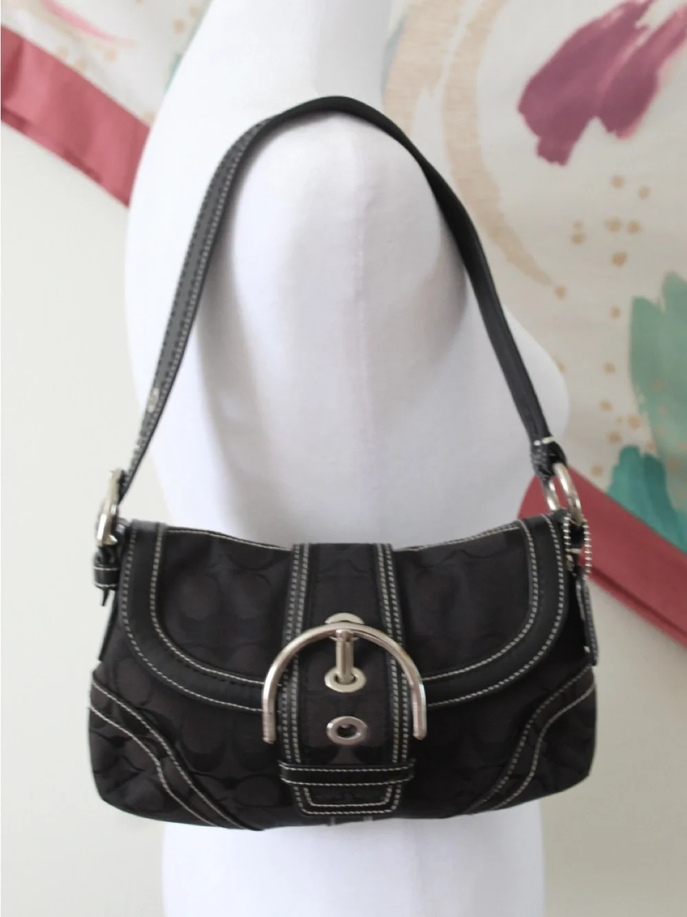 Vintage Coach Soho in Black with Silver Hardware